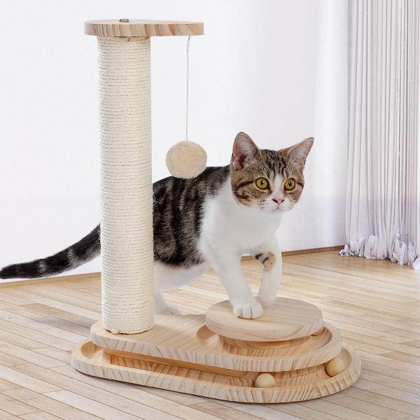 Indoor Cat Scratching Post and Interactive Toy Track Set - Small Cats