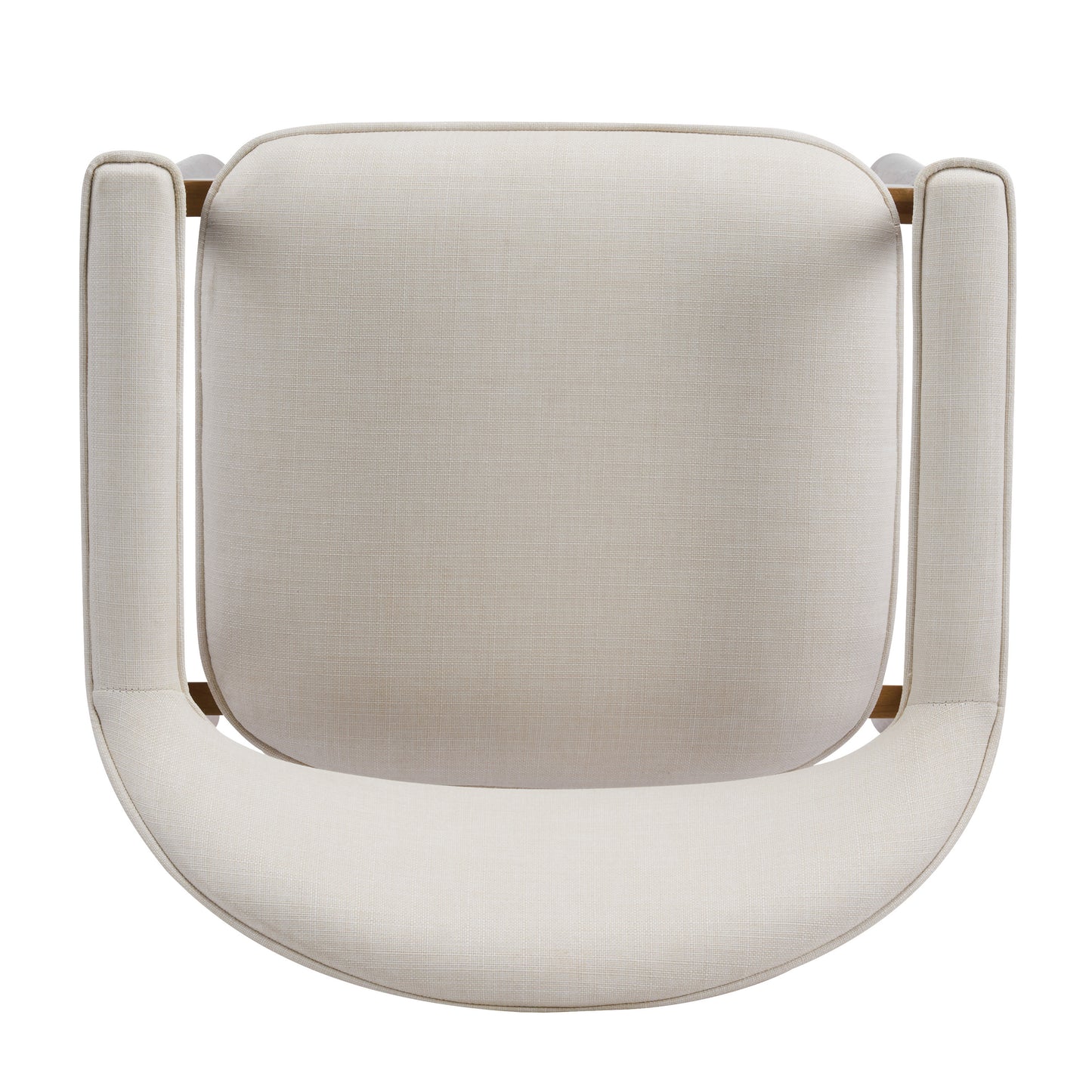 Upholstered Dining Chairs Set of 2 - Beige Fabric & Walnut Wood