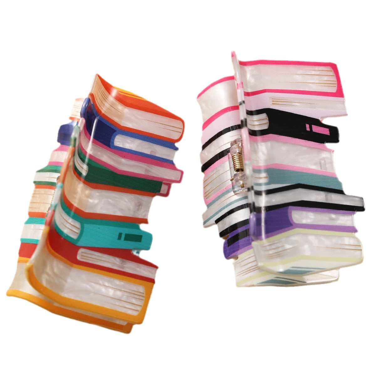 Women's Acrylic Book Barrettes
