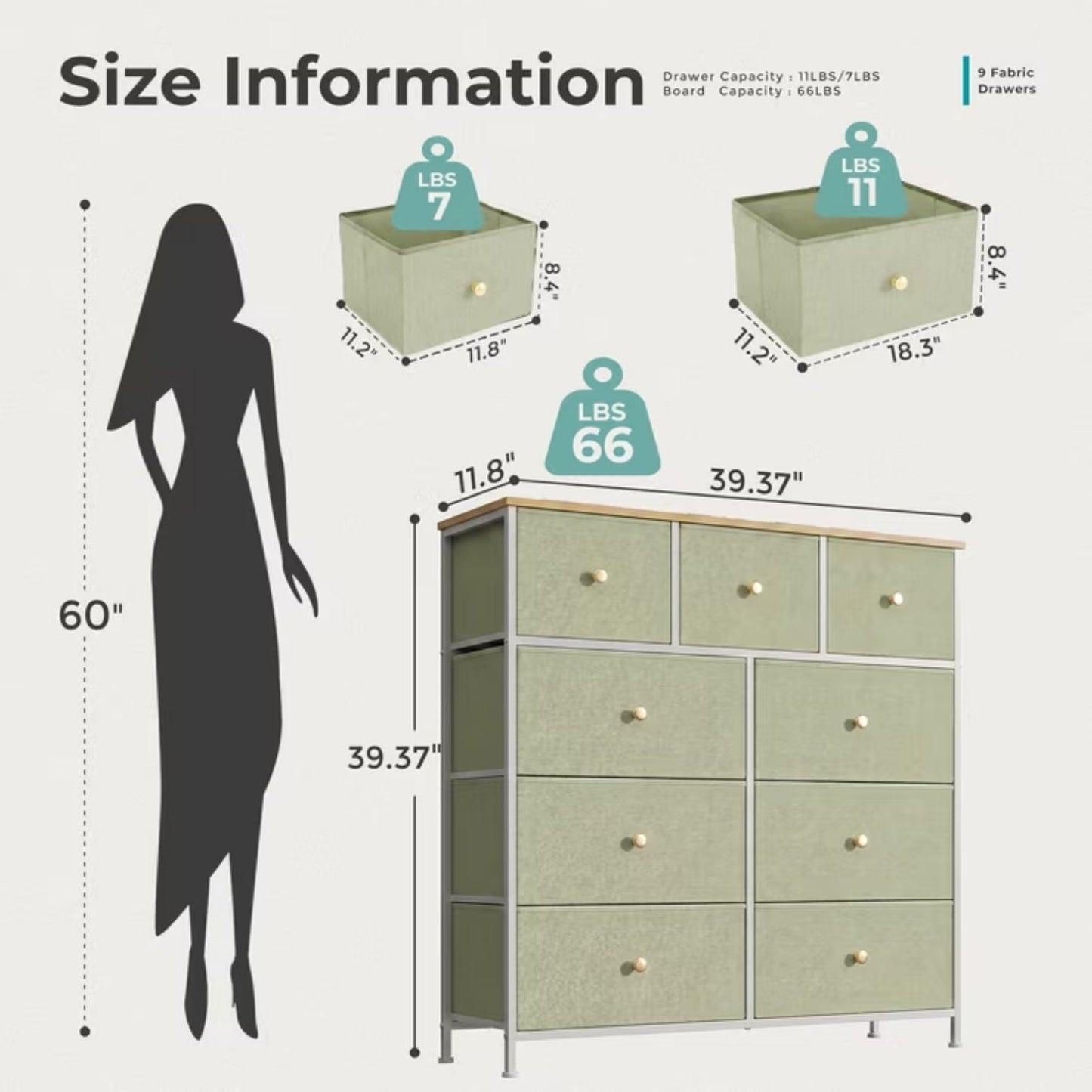 Fabric Dresser - Versatile Chest of Drawers for Bedroom & Entryway