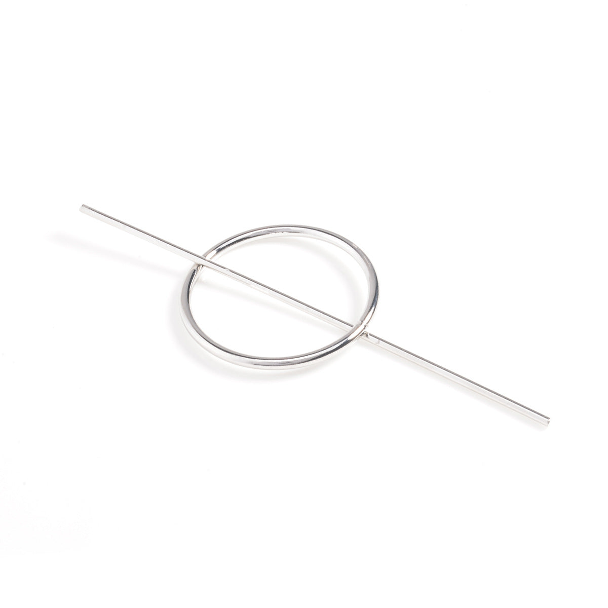Ladies Geometric Circle Half Pull Hairpin - Gold & Silver Hair Accessory