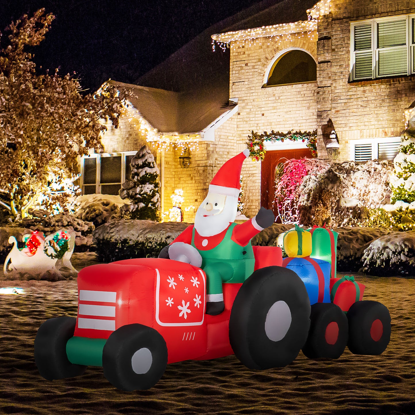 9ft Christmas Inflatable Santa Claus with Colorful Gift Boxes