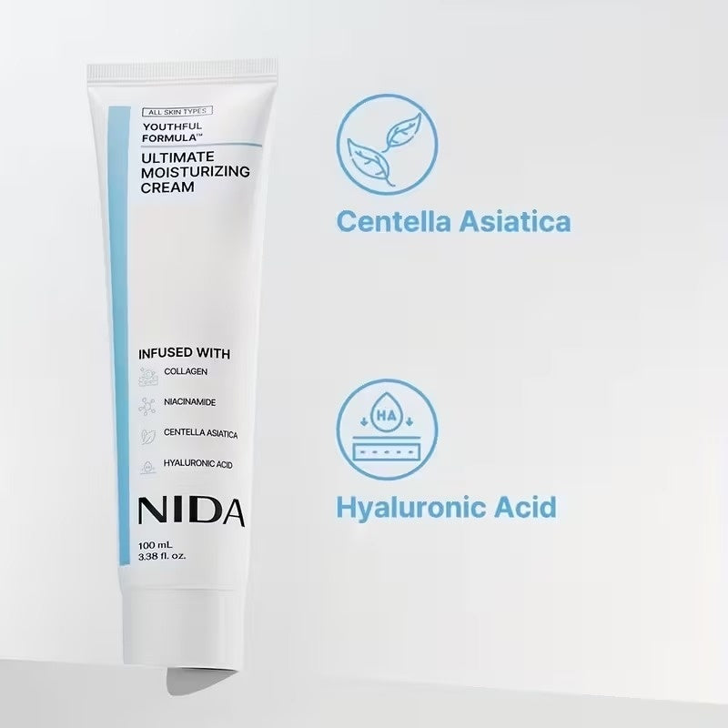 Moisturizing Face Cream with Hyaluronic Acid - 100ml for Dry Sensitive Skin