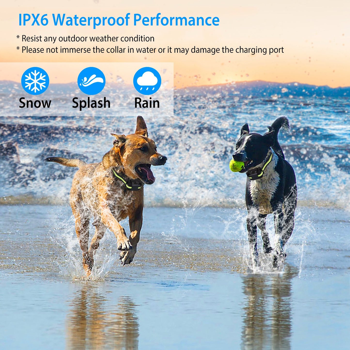 Rechargeable Waterproof Dog Bark Collar with Beep Vibration Static Modes