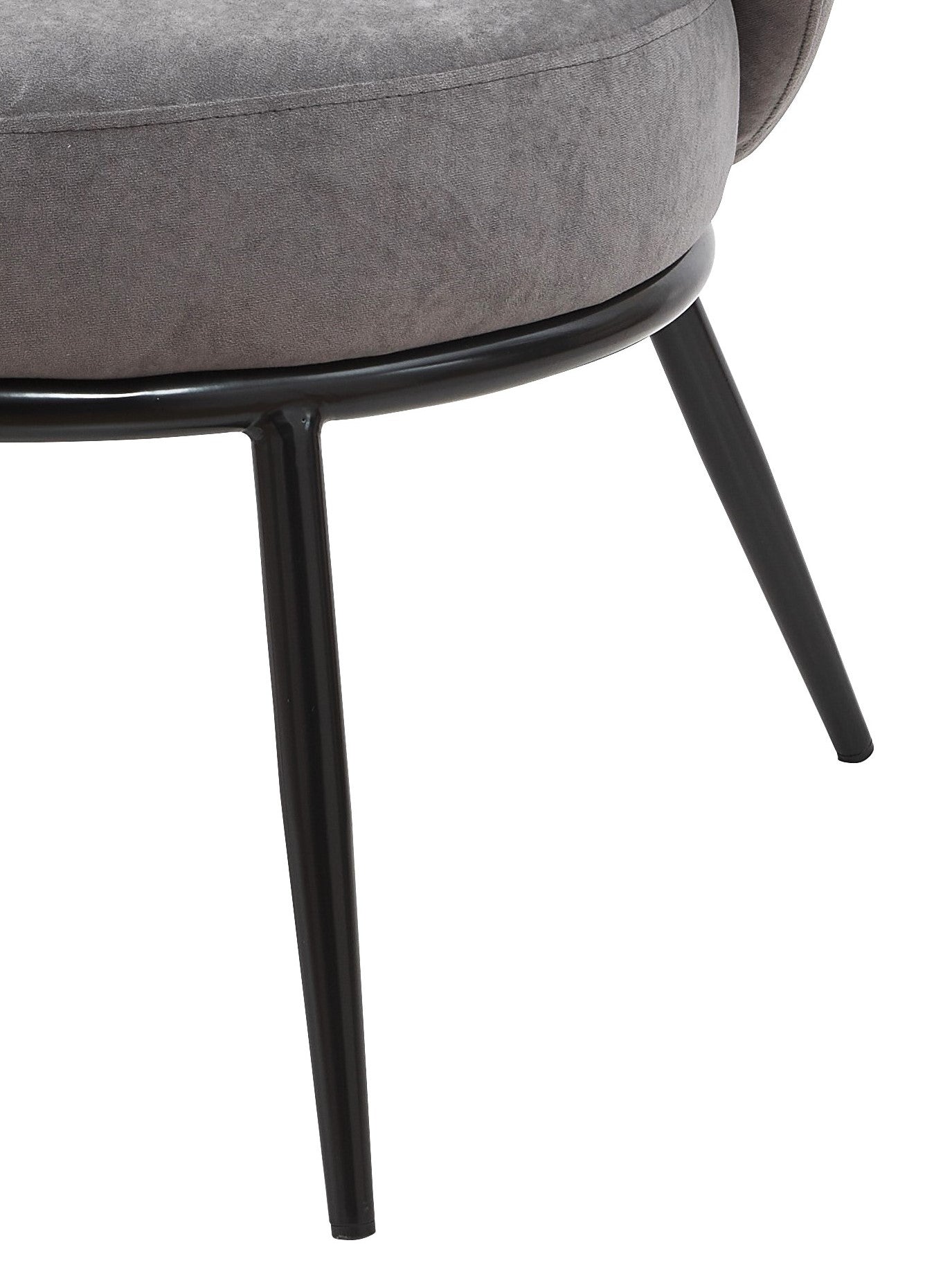Round Velvet Accent Chair, Mid-Century Modern Upholstered Armchair