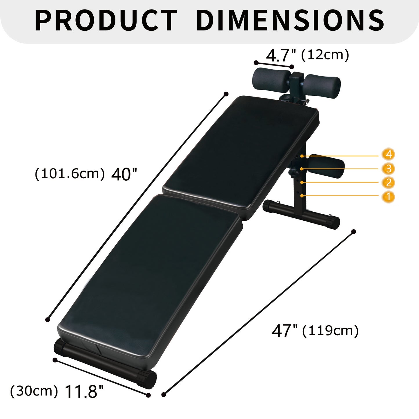 Adjustable Utility Bench for Home Gym - Black
