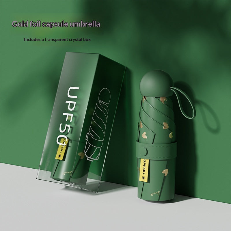 UV-Protective Dual-Use Portable Folding Umbrella with Storage Box