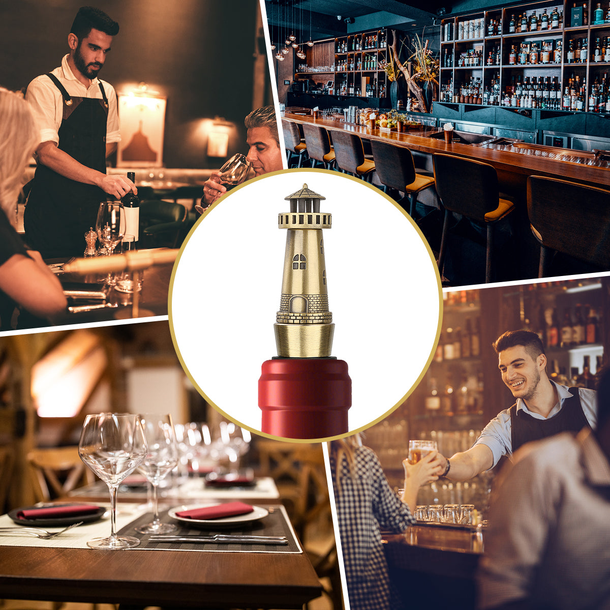 Creative Lighthouse Wine Stopper - Retro Zinc Alloy Wine Preserver