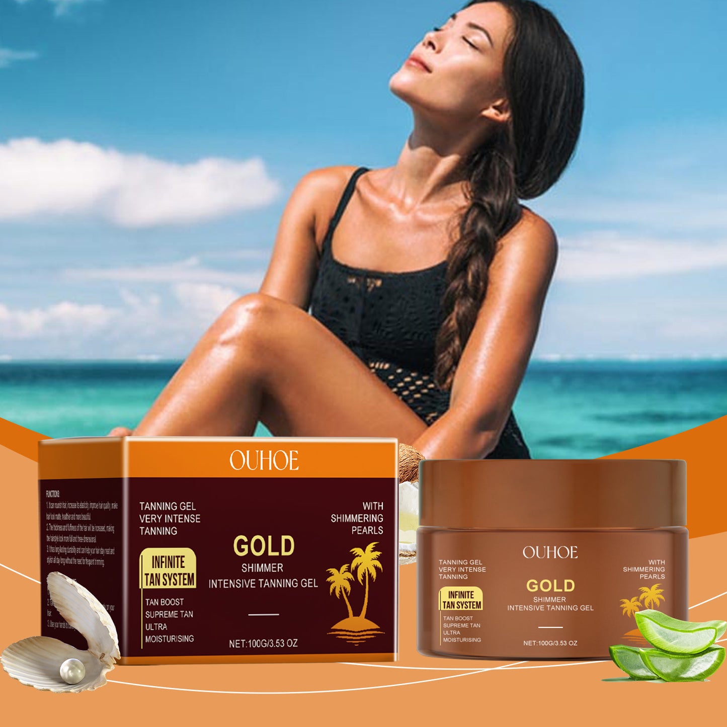 Golden Glow Suntanning Gel - Moisturizing Body Tanning Cream