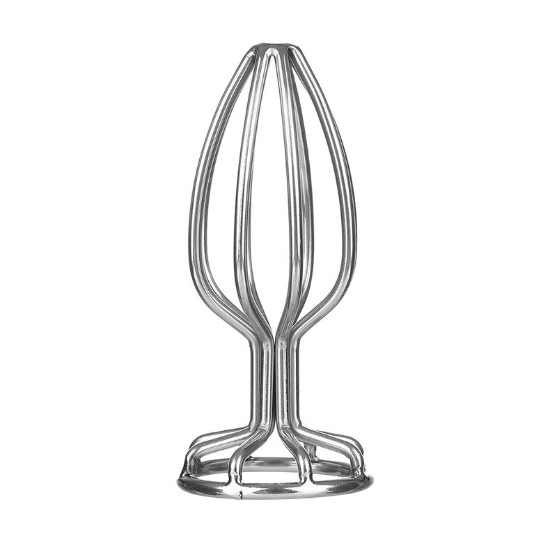 Metal Hollow Flared Anal Dilator Set with Round Base - Stainless Steel, Multiple Sizes