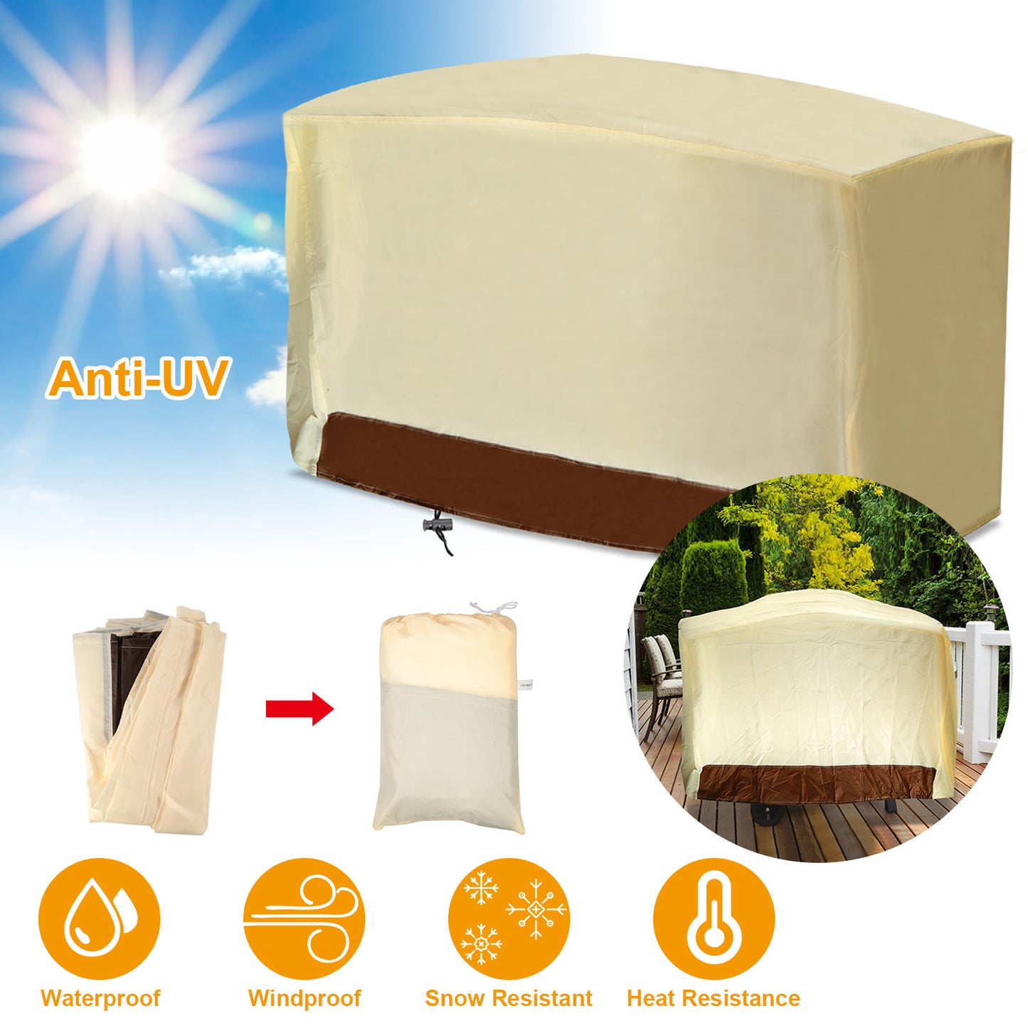Waterproof BBQ Grill Cover - 210D Oxford Cloth, Weatherproof Protection