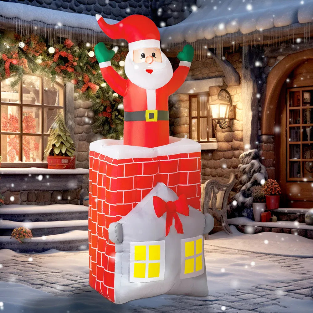 Inflatable Santa Claus Decoration with LED Lights - 82.7"
