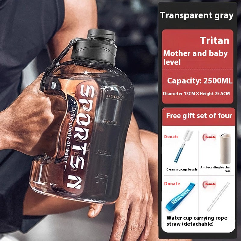 Large Capacity Sports Water Bottle - 2.7L Tritan Hydration Bottle for Fitness & Exercise