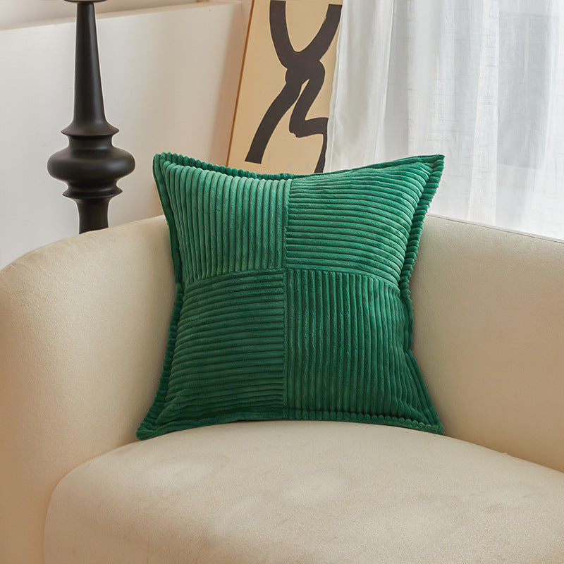 Christmas Cushion Cover Solid Corduroy Stripe Home Decor Pillowcase