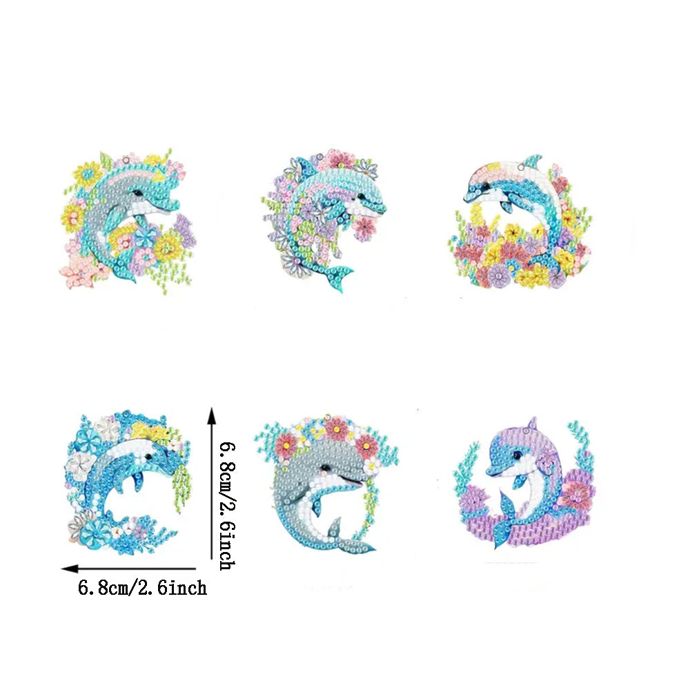 DIY Diamond Painting Keychain Dolphin Pattern Craft Kit for Beginners