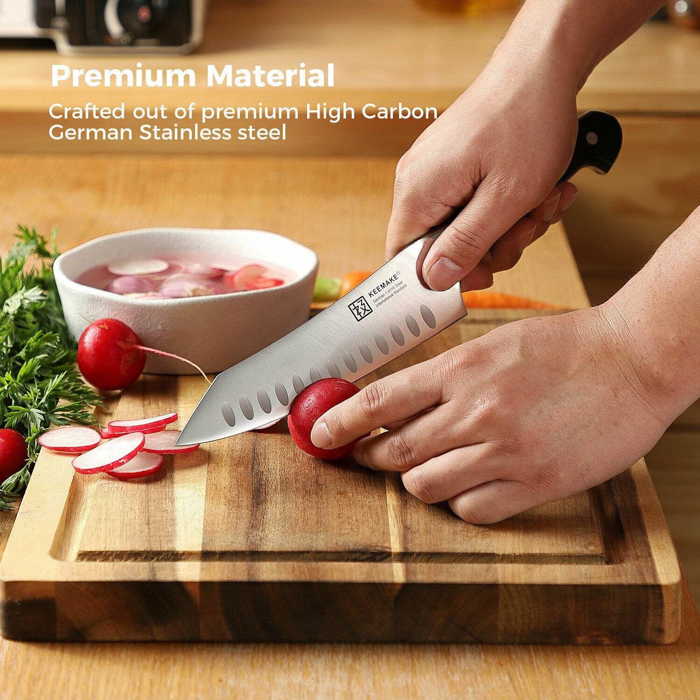 Stainless Steel Chef Knife Set with Kitchen Shears - Black