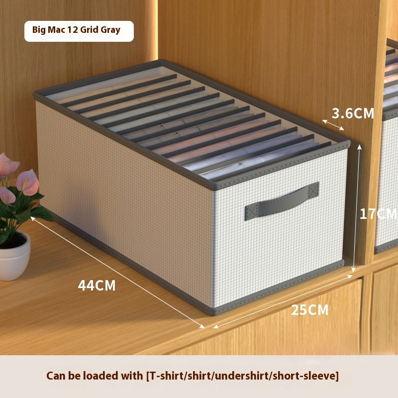 Multi-Grid Bedroom Clothes Storage Box Foldable Stackable Wardrobe Organizer