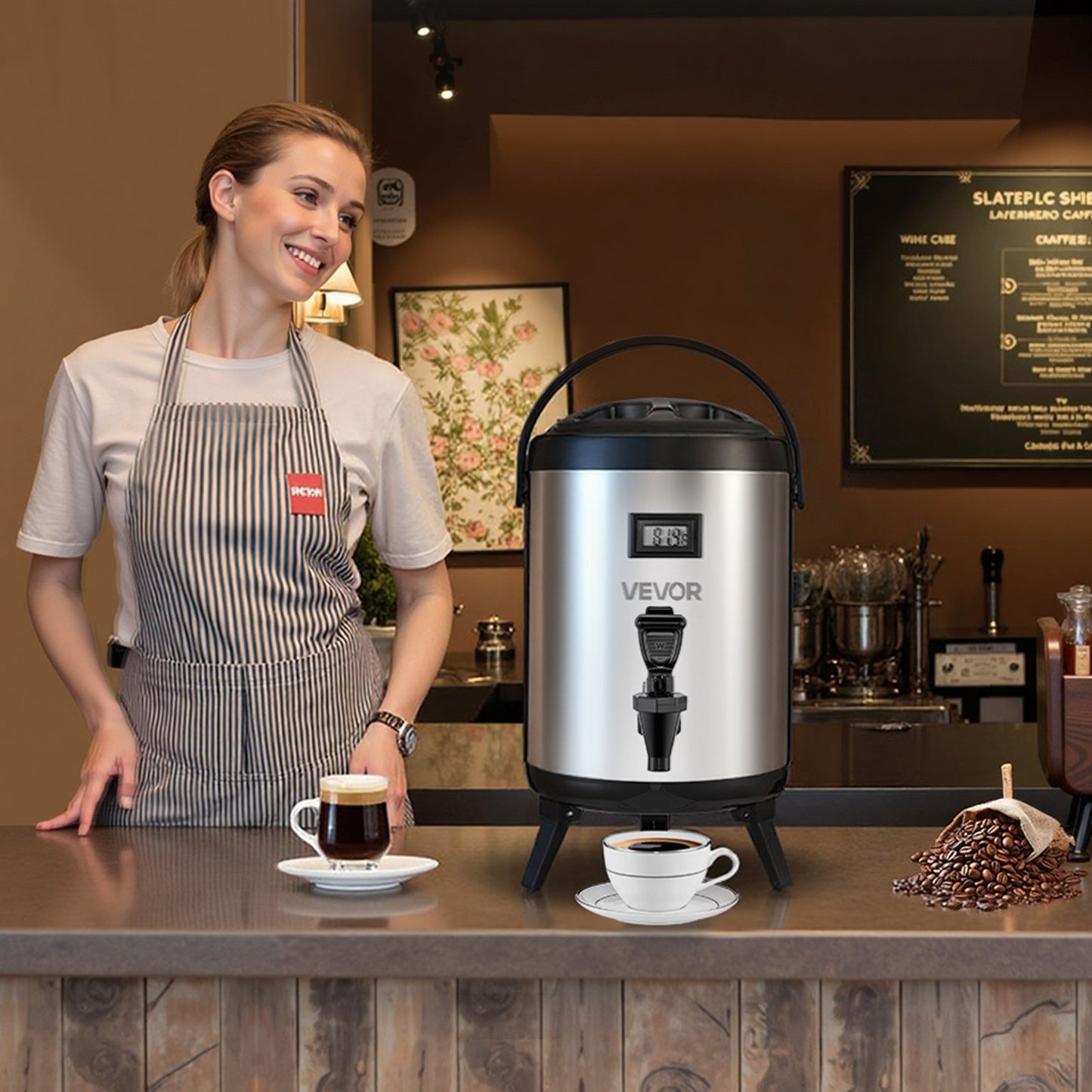 1.5 Gal Insulated Beverage Dispenser - Stainless Steel