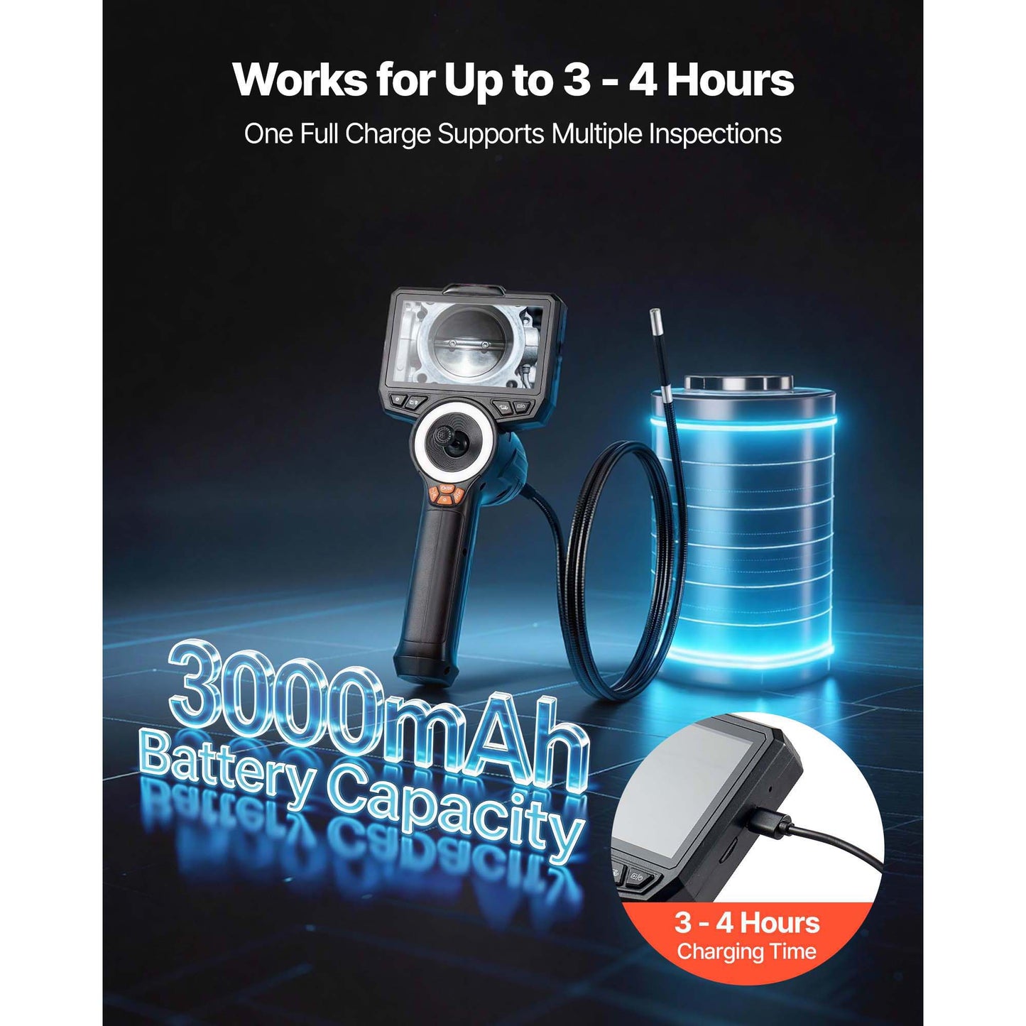 Flexible Endoscope Inspection Camera 1080P HD Borescope for Wall & Automotive Inspection