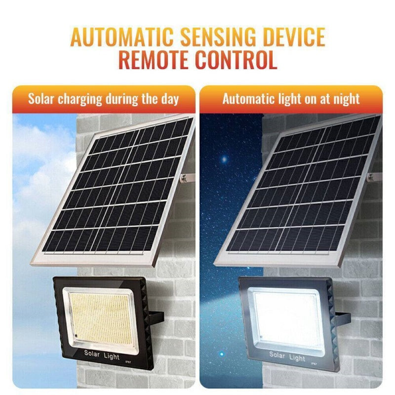3200 Sq Ft Solar Street Light Dusk to Dawn Flood Lamp with Remote Control