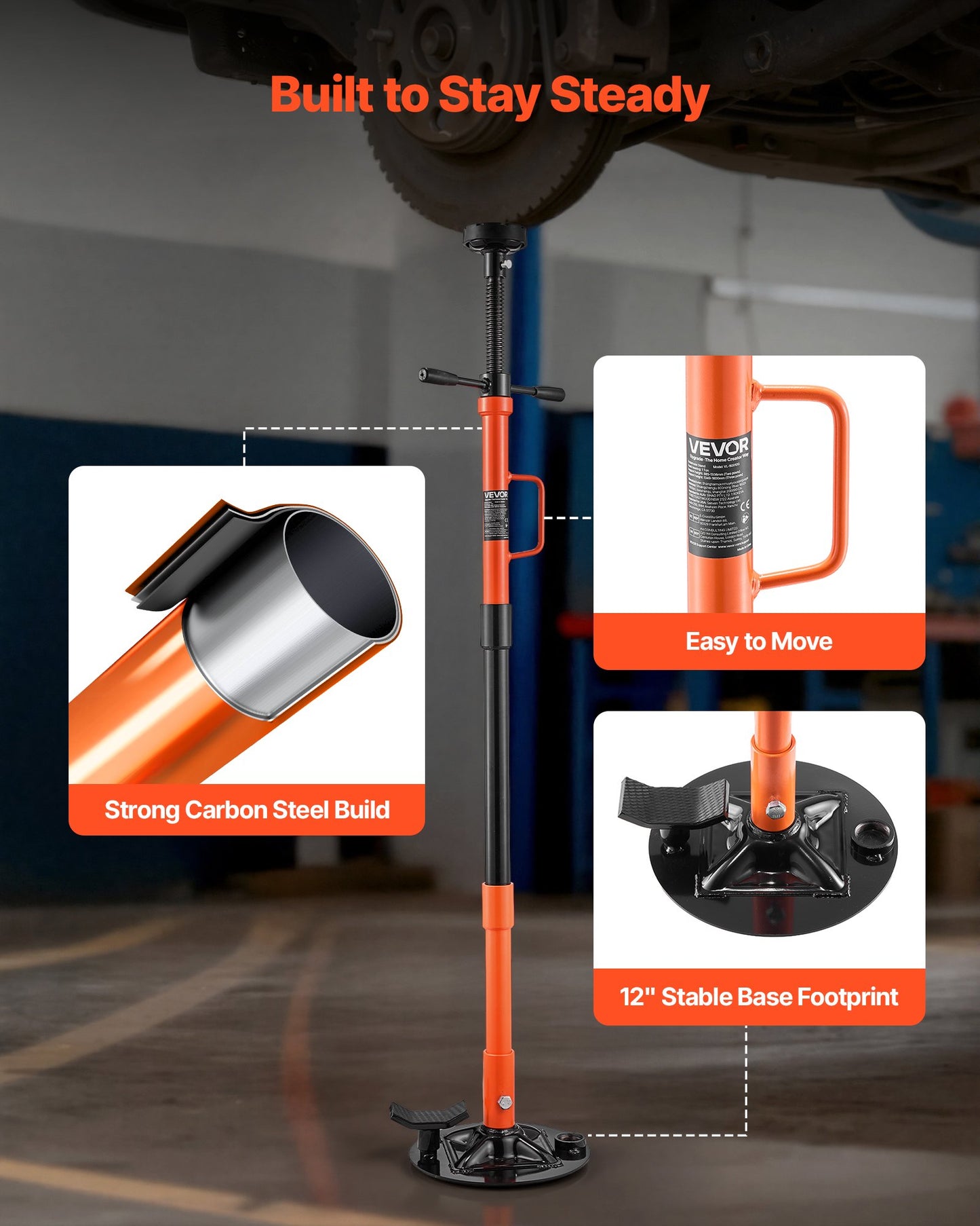 Adjustable Underhoist Support Stand 1 Ton Capacity for Vehicle Repair