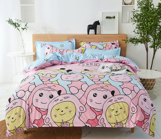 Aloe Cotton Bedding Sheets Set - Four-Piece Bed Linen for Home