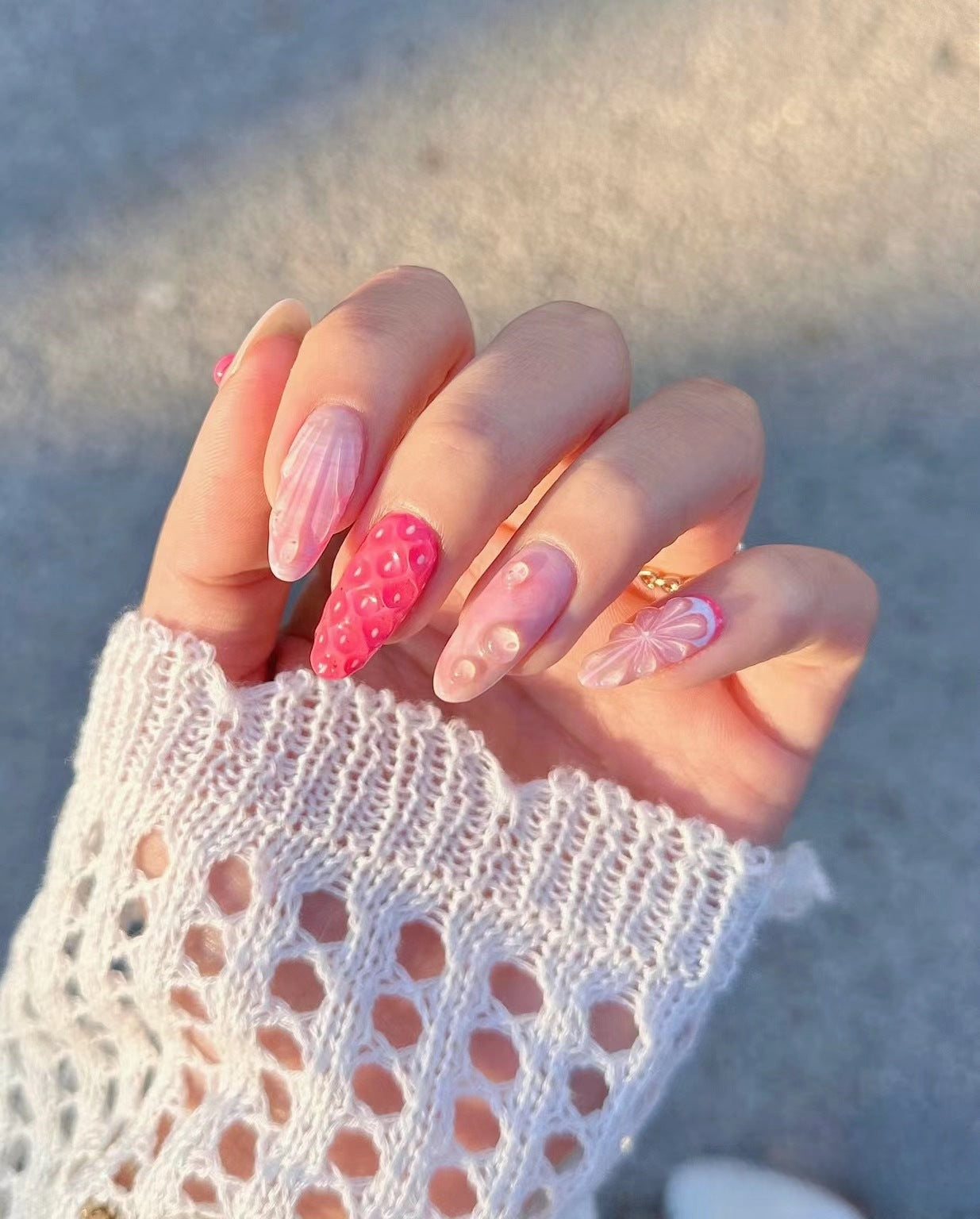 3D Rhinestone Fake Nails Set - Multiple Colors for Nail Art & Manicure