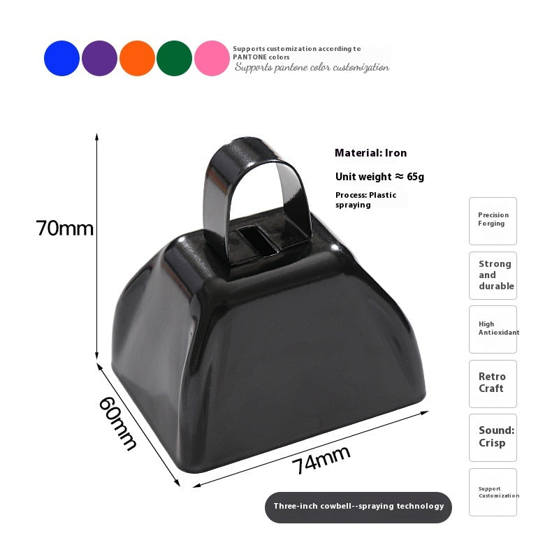 Three-Inch Cowbell Hand Bell for Crafts Home & Party Decorations