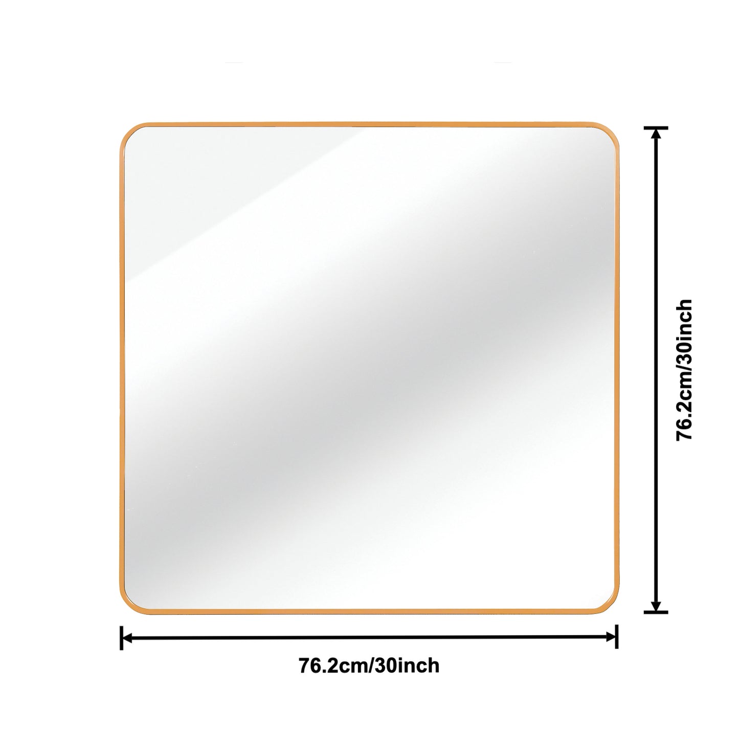 30" x 30" Gold Metal Framed Square Wall Mirror