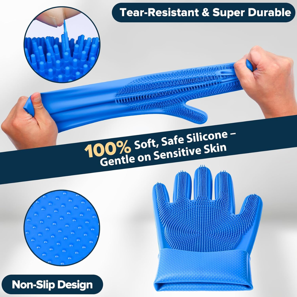 Pet Grooming Kit 6PCS Dog & Cat Bath Supplies Gloves Brushes Toothbrush