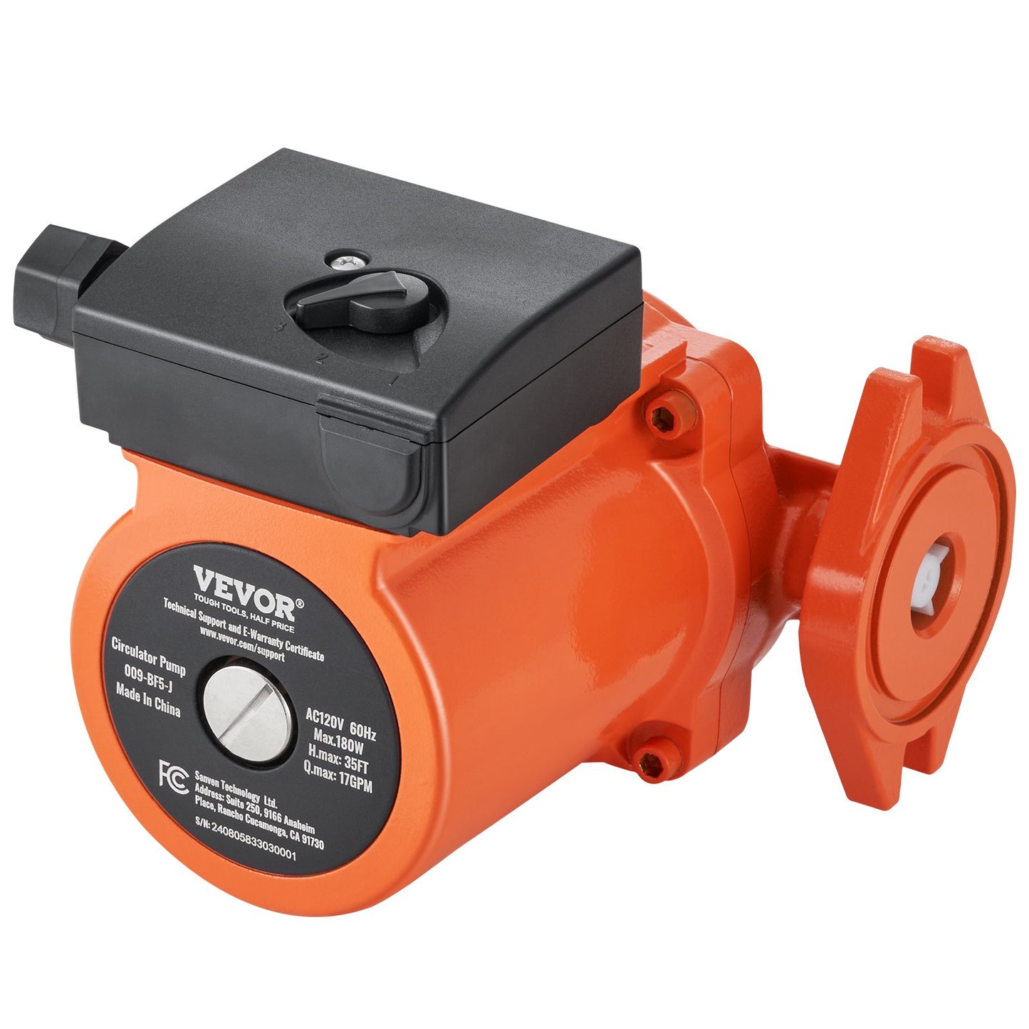 Hot Water Circulation Pump 110V 17 GPM 35 ft Head Cast Iron Recirculating Pump