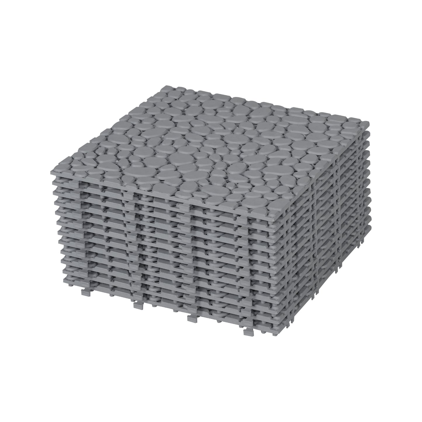 12 x 12 Inch Gray Interlocking Deck Tiles - Waterproof & Anti-Slip