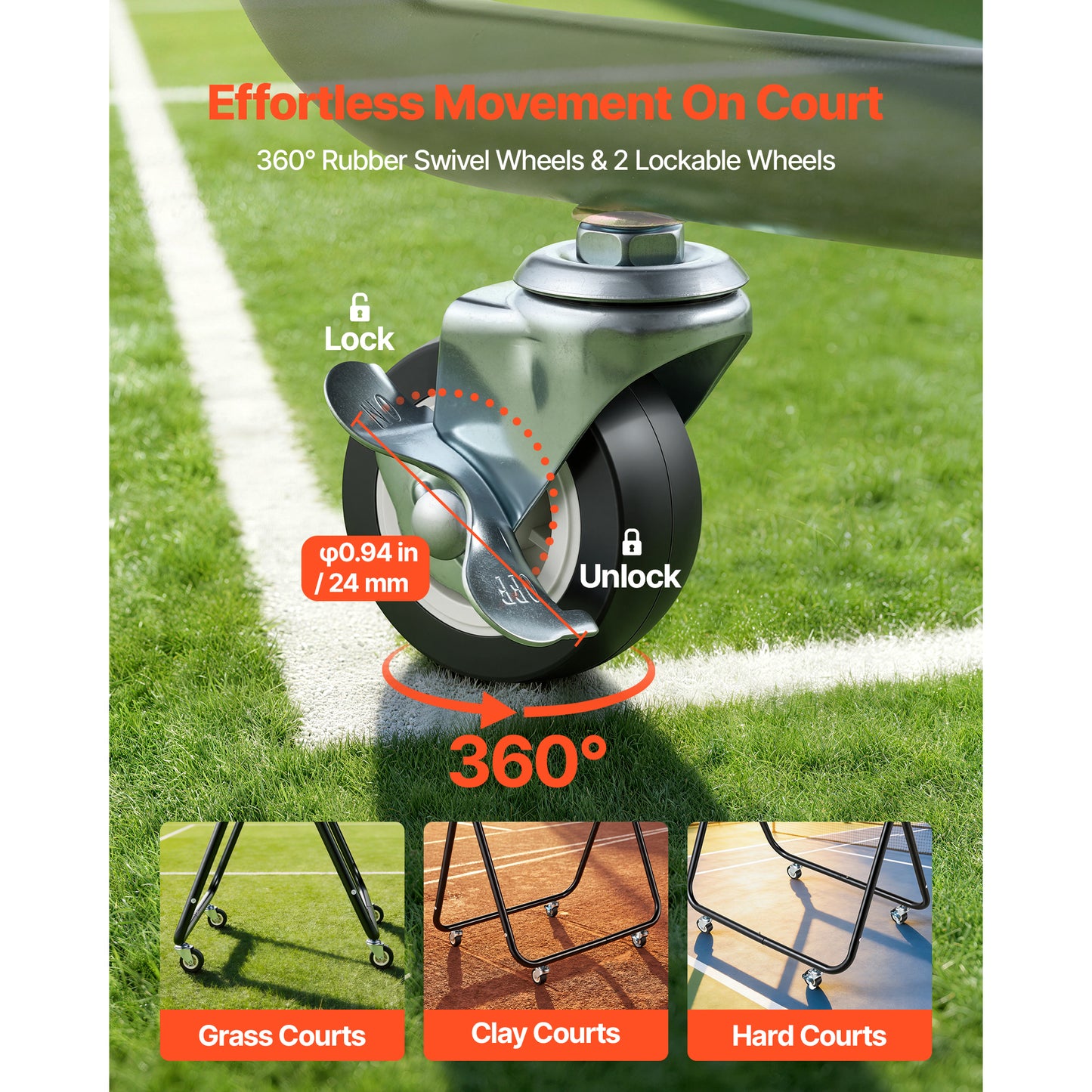 Tennis Ball Hopper with Wheels - Holds 175 Tennis Balls or 290 Pickleballs, Foldable Portable Cart for Training and Coaching