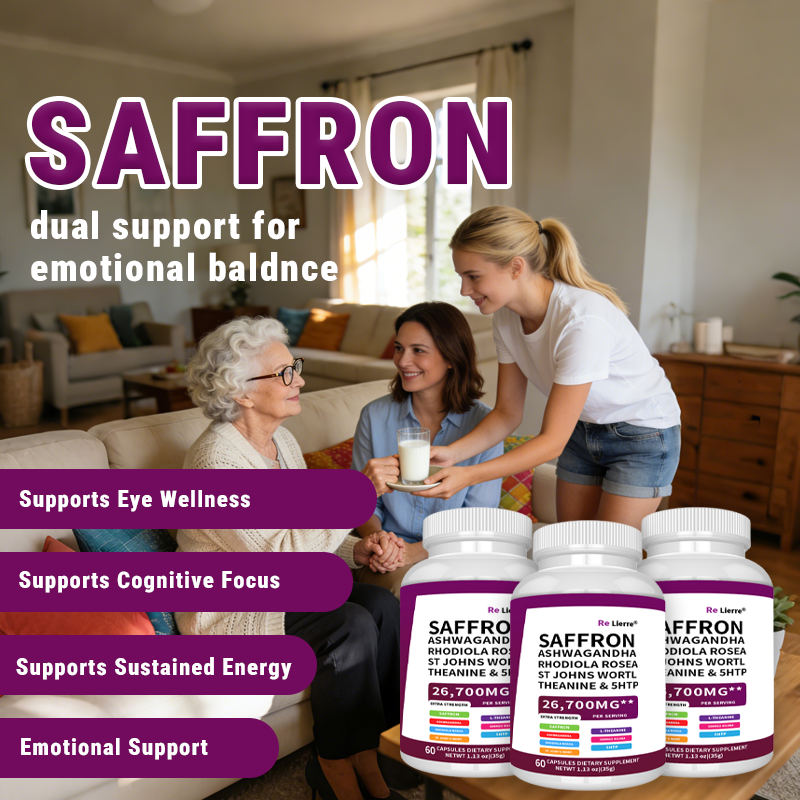 Saffron & Ashwagandha Herbal Supplement - 60 Capsules Extra Strength