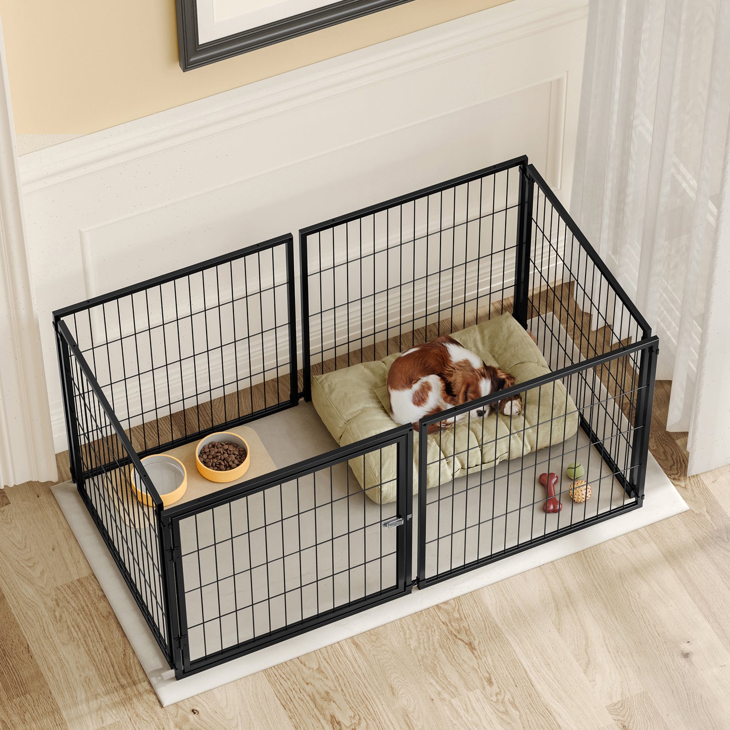 Large Dog Cage 48 Kennel For Medium Dogs Puppy Playpen With Top, Pet