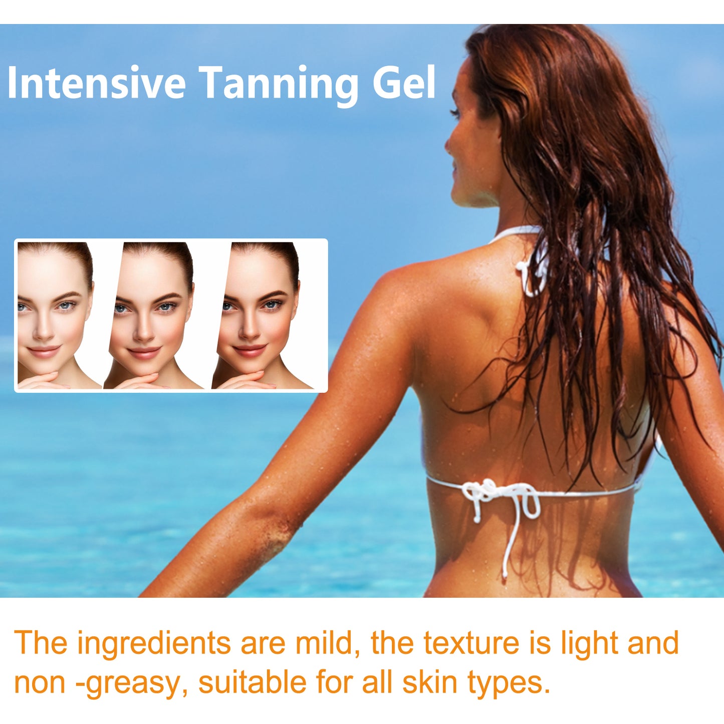 Intensive Tanning Gel for Natural Summer Glow - 150g Moisturizing Formula