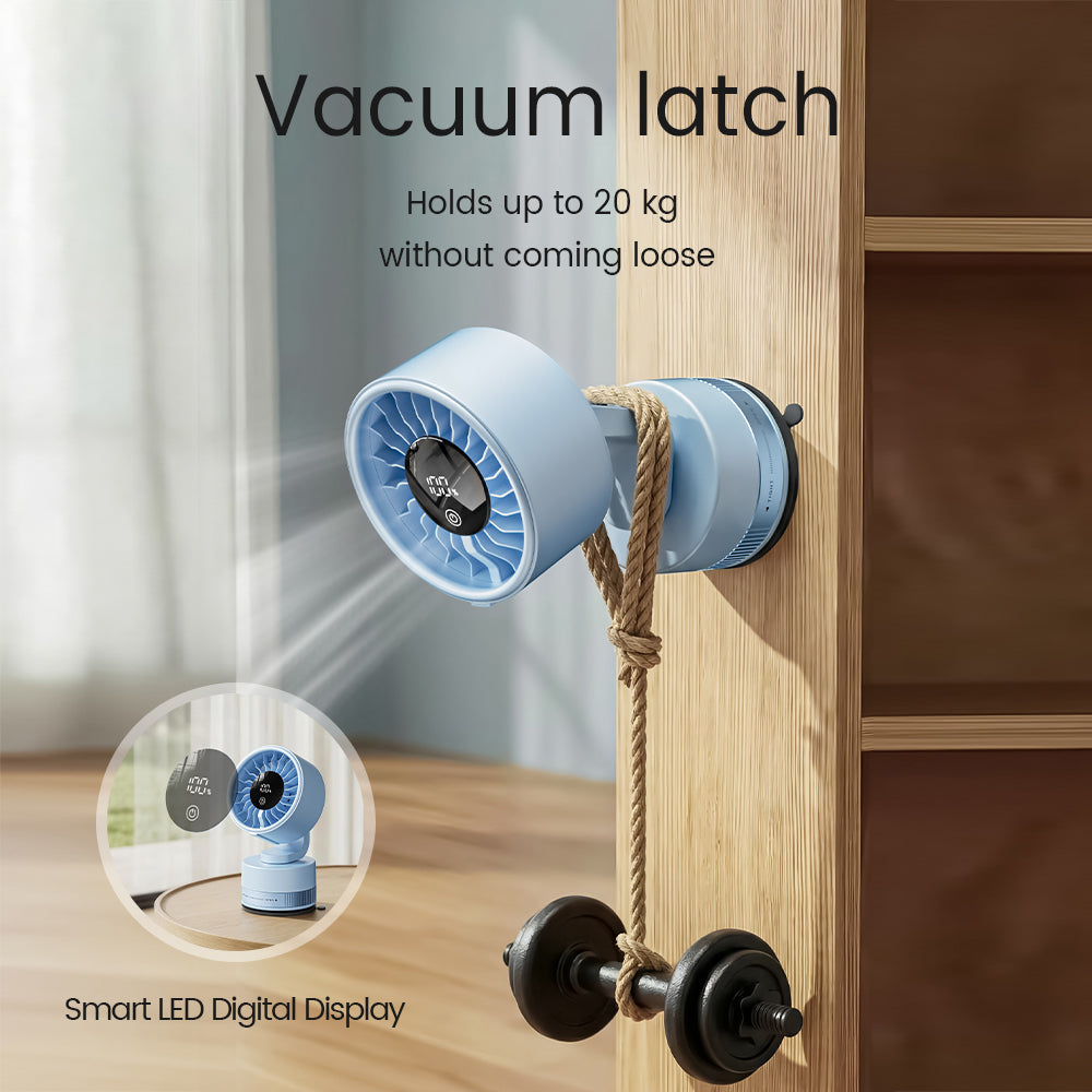 Rechargeable 4000mAh Portable Fan with Adjustable Speed & LED Display