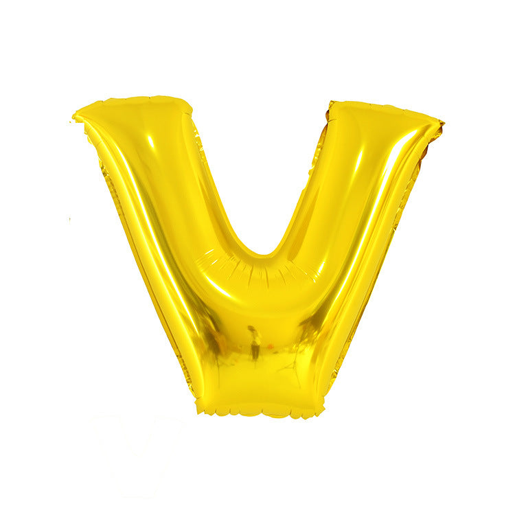 Gold Letter Balloon Set for Birthday Wedding Celebration - Aluminum Foil Party Decor