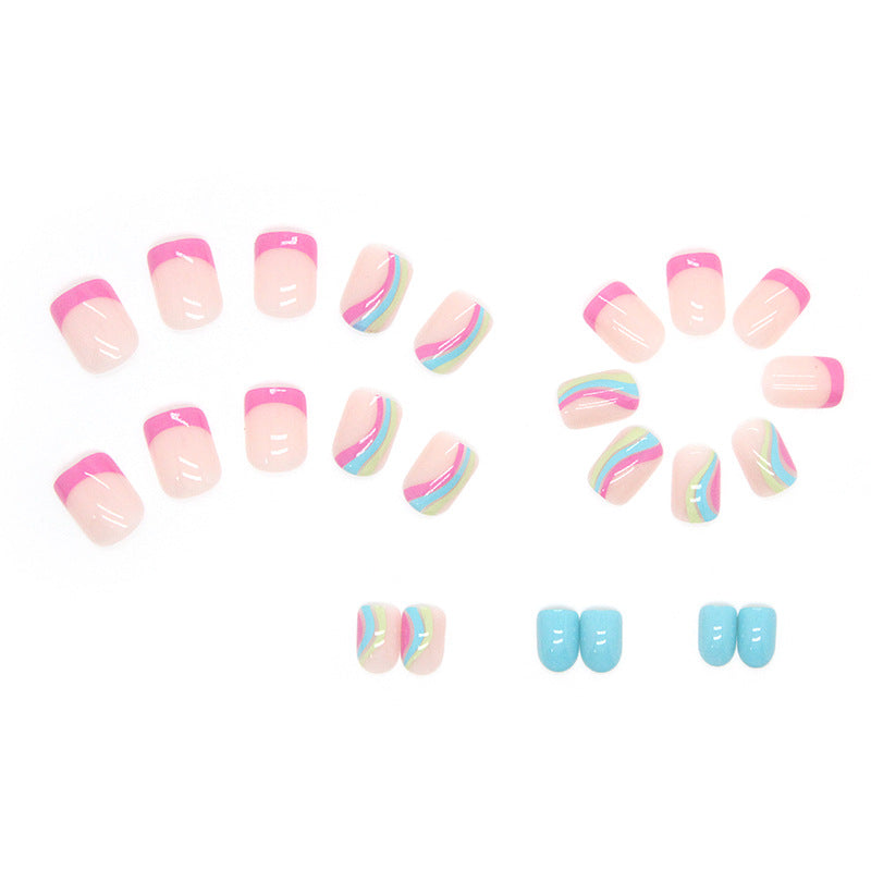 Multicolor Nail Sticker Set for Summer Nail Art - 24 Pieces