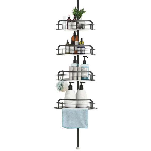 Rust-Resistant Corner Shower Caddy For Bathroom 4 Height Adjustable
