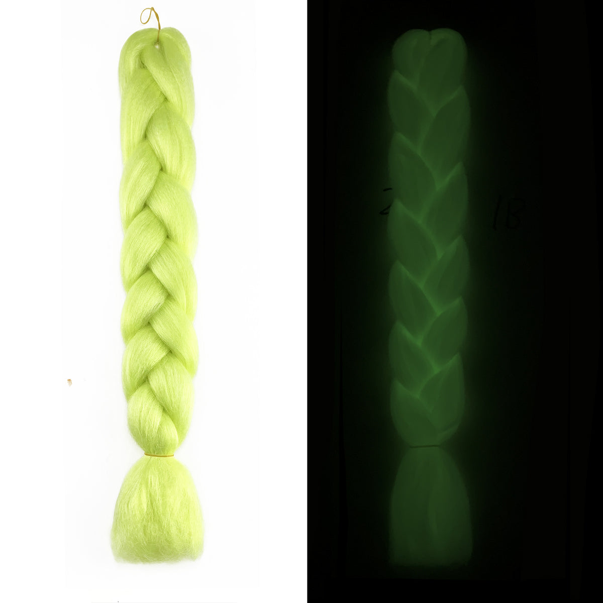 Fluorescent Chemical Fiber Wig Big Braid - Luminous Hair Weave with Color Options