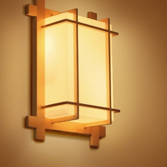 Japanese Style Wall Lamp - Retro Bedside & Corridor Lighting - No Bulb or With White/Warm Light