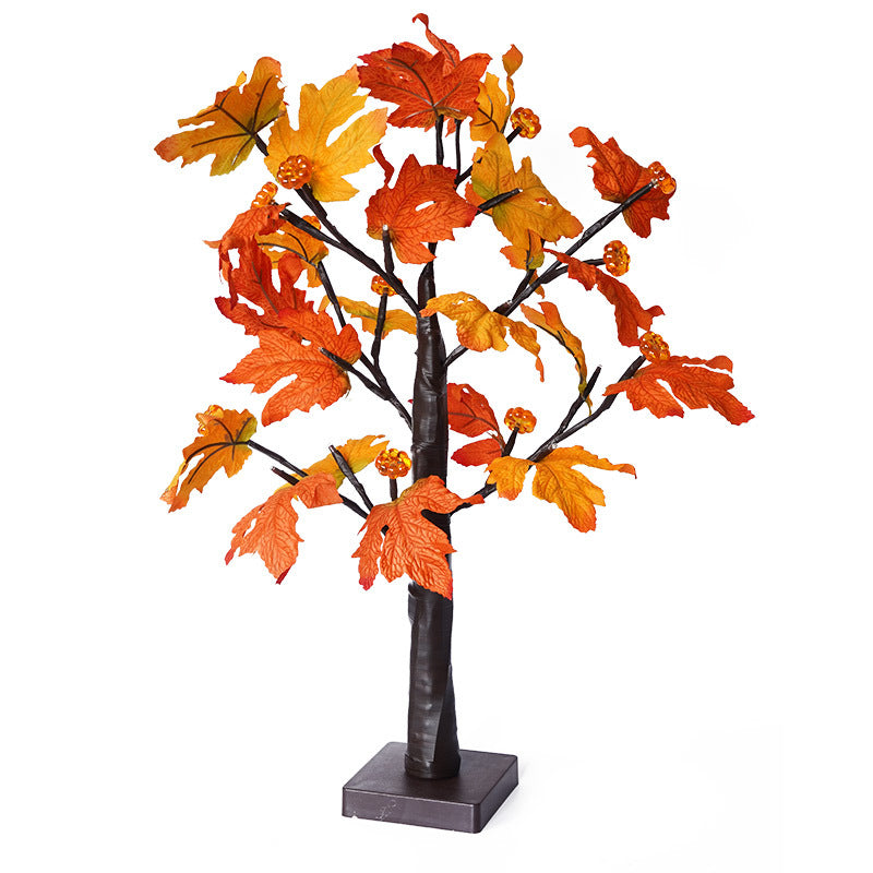 LED Thanksgiving Maple Leaf Pumpkin Scene Decorative String Lights