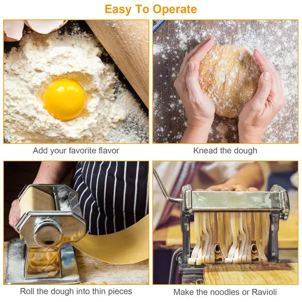 Pasta Maker Roller Machine with 6 Adjustable Thickness Settings