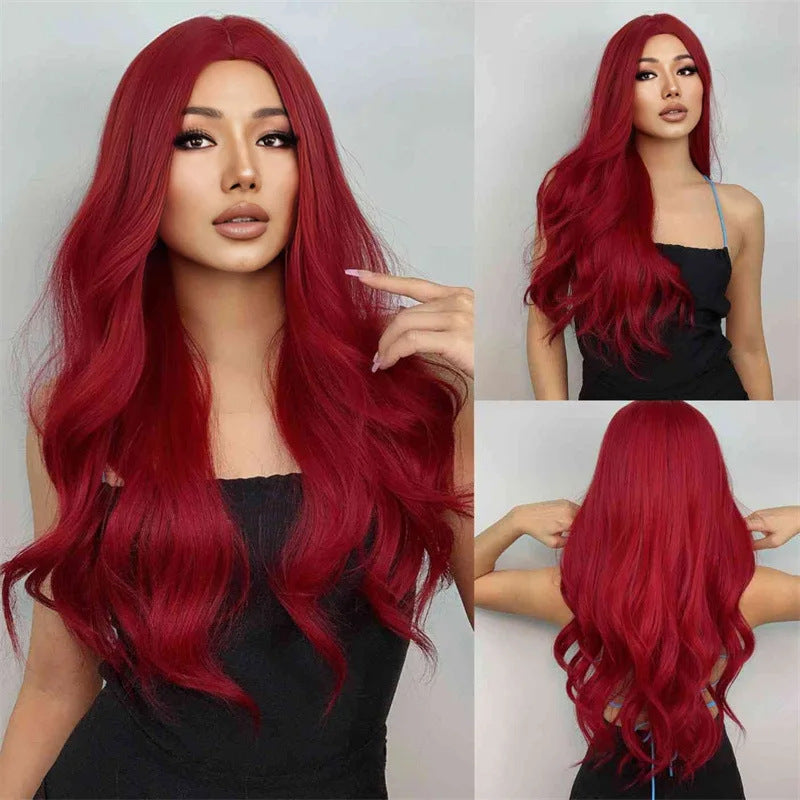 Women's Long Curly Highlight Wig with Multiple Colors & Lengths - Synthetic Hair