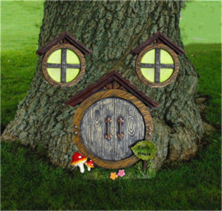 Fairy Gnome Garden Decor Doors and Windows Set - Pastoral Resin Ornaments