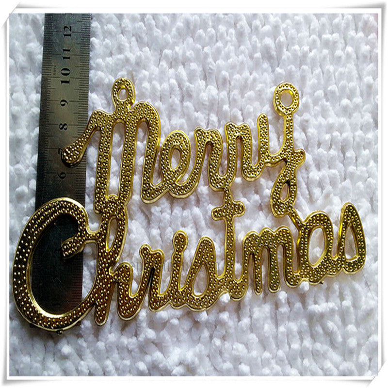 Christmas Letter Pendant Decor 40cm Gold Holiday Gift for Festive Home Decor