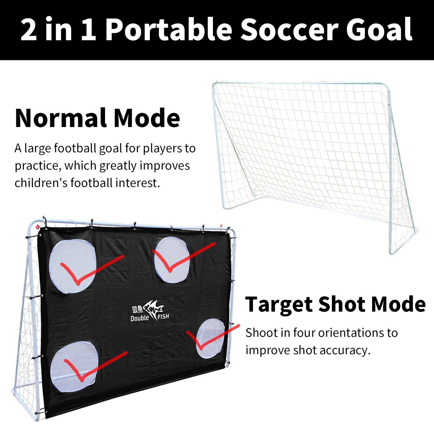 7.5ft x 5ft Soccer Goal - Professional Unisex Football Net
