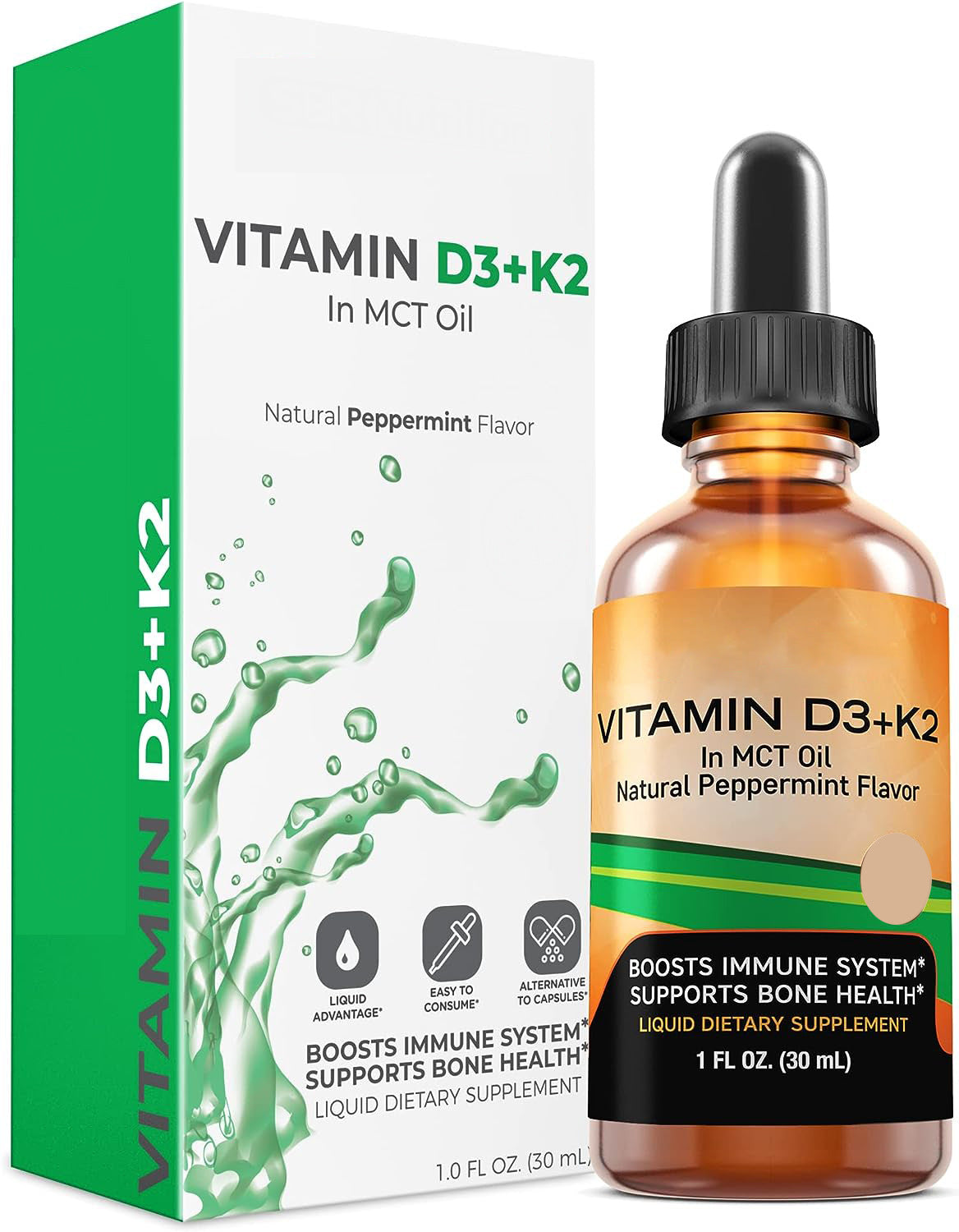 Vitamin D3 K2 Drops 30ml - Immune Support & Bone Health Supplement