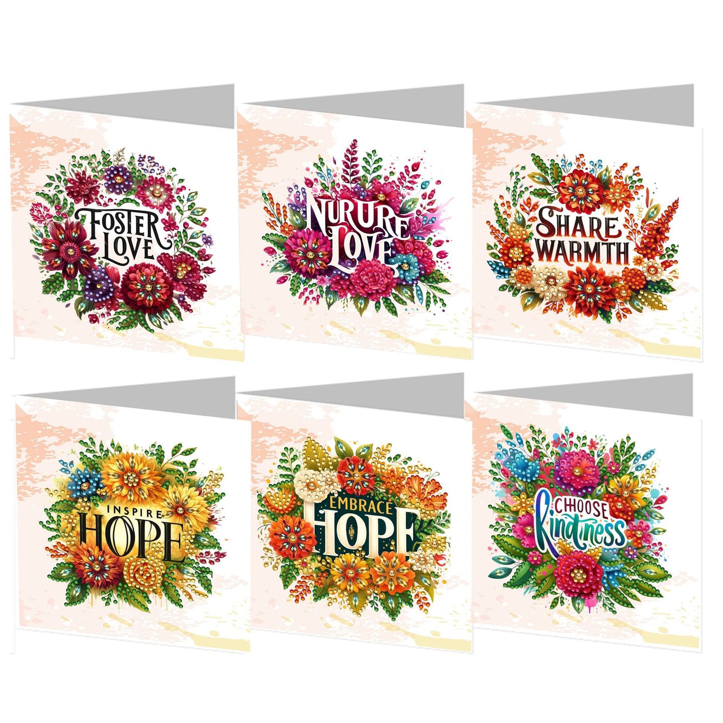 Handwritten Halloween Greeting Card Set - DIY Festive Diamond Cards